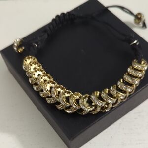 Chic Gold and Silver Adjustable Macrame Women's Bracelet